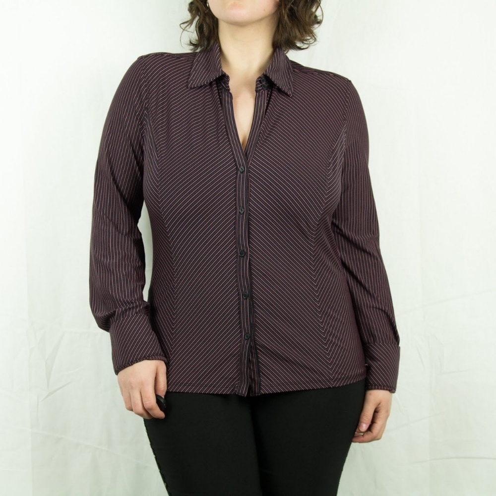 Striped Long-Sleeve Button-Up by Express